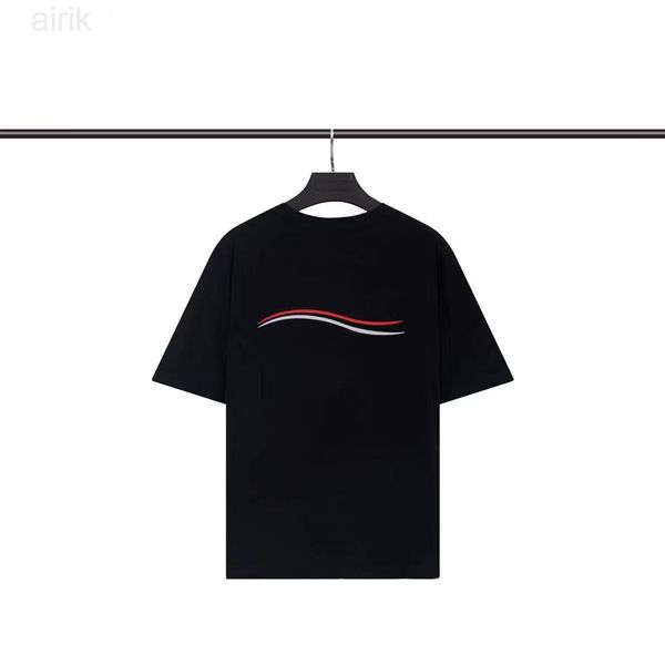 designer trend t shirt summer short sleeve waves tee men women lovers luxury t-shirts fashion senior pure cotton size s-2xl, White;black